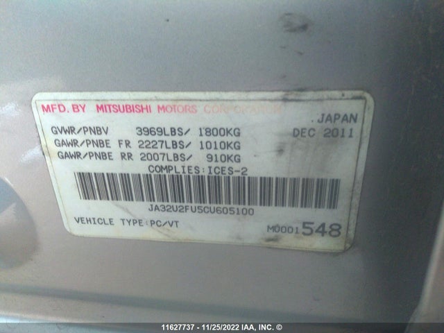 JA32U2FU5CU605100 Mitsubishi Lancer Es/es Sport