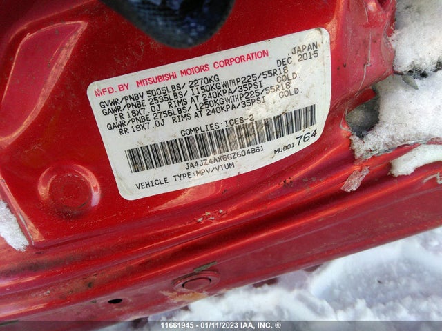 JA4JZ4AX6GZ604861 Mitsubishi OUTLANDER GT