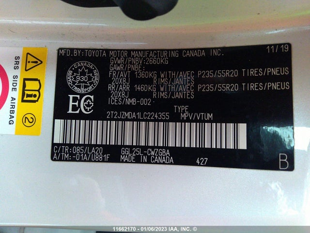 2T2JZMDA1LC224355 Lexus RX 350
