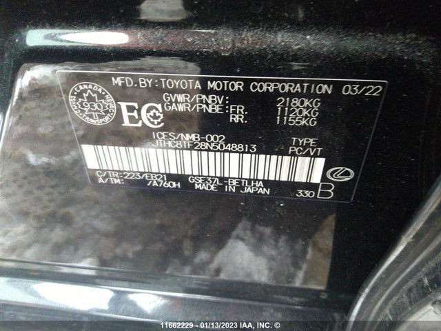 Lexus IS 300 2022 JTHC81F28N5048813 Image 10