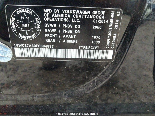 Volkswagen Passat 2014 1VWCS7A39EC064887 Image 25