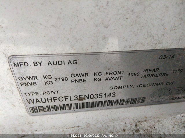 WAUHFCFL3EN035143 Audi A4 Premium Plus