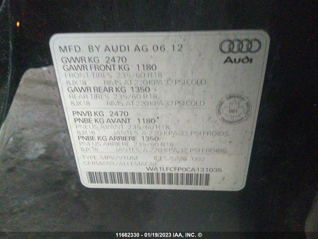 WA1LFCFP0CA131035 Audi Q5 Premium Plus