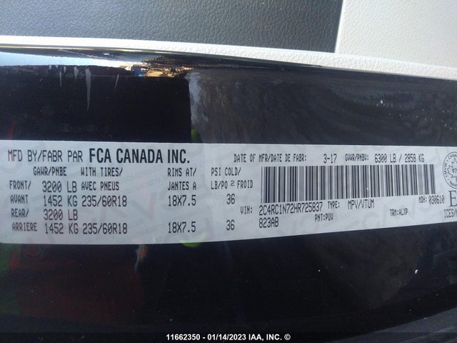 2C4RC1N72HR725837 Chrysler Pacifica Ehybrid Platinum