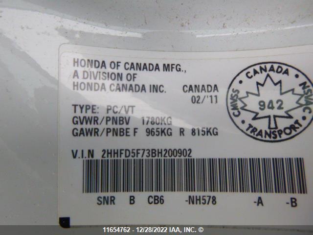 2HHFD5F73BH200902 Acura Csx Technology