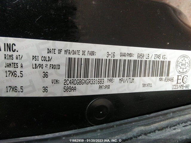 Dodge Grand Caravan Se 2016 2C4RDGBGXGR331683 Image 9