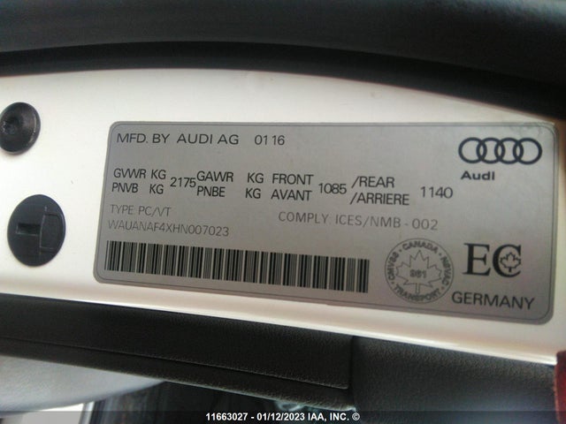 WAUANAF4XHN007023 Audi A4 PREMIUM