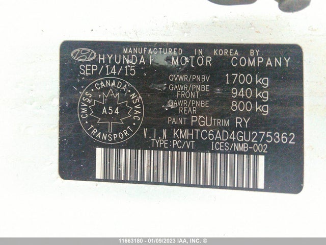 Hyundai Veloster 2016 KMHTC6AD4GU275362 Image 9