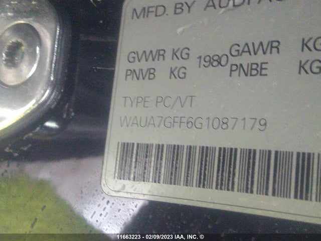 WAUA7GFF6G1087179 Audi A3 PREMIUM
