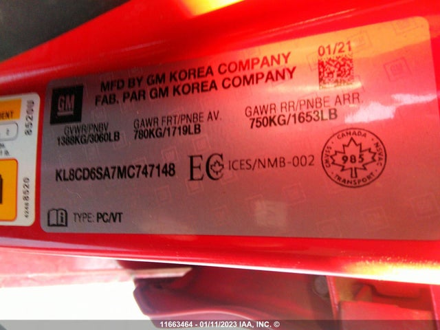 Chevrolet SPARK 1LT 2021 KL8CD6SA7MC747148 Image 9
