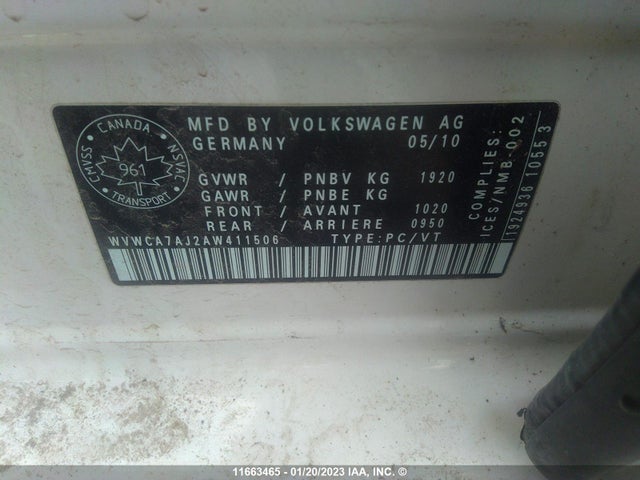 Volkswagen Golf 2010 WVWCA7AJ2AW411506 Image 10