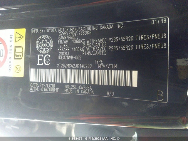 2T2BZMCA2JC140290 Lexus Rx 350/base/f Sport
