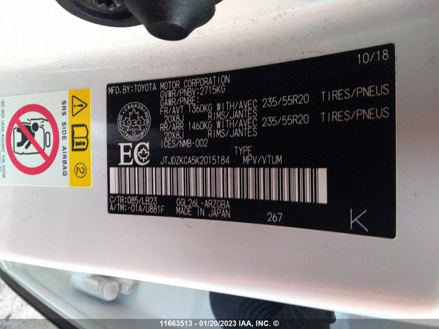 JTJDZKCA5K2015184 Lexus Rx 350 L