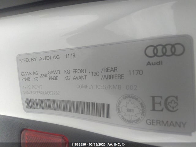 WAUFNCF50LA002262 Audi A5 Progressiv
