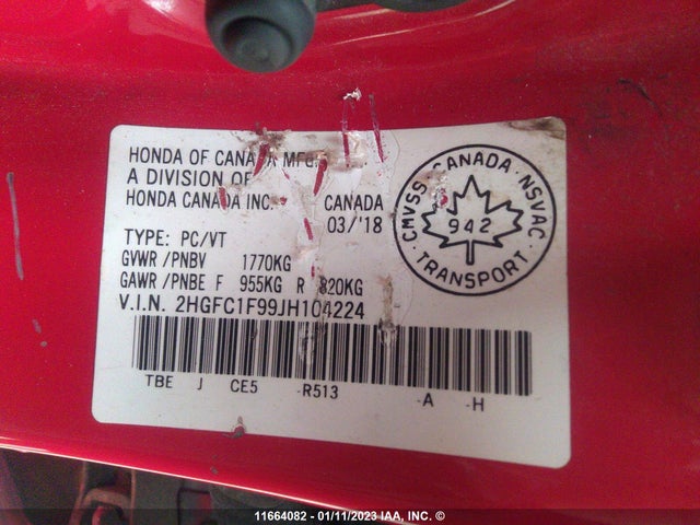 Honda l15b7 2018 2HGFC1F99JH104224 Image 26
