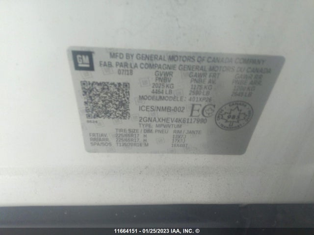 Chevrolet EQUINOX LS 2019 2GNAXHEV4K6117990 Image 9