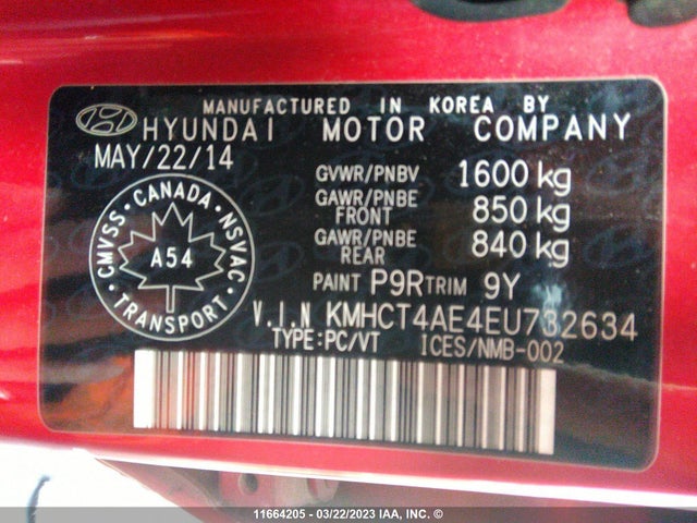 Hyundai Accent Gls/gs 2014 KMHCT4AE4EU732634 Image 9