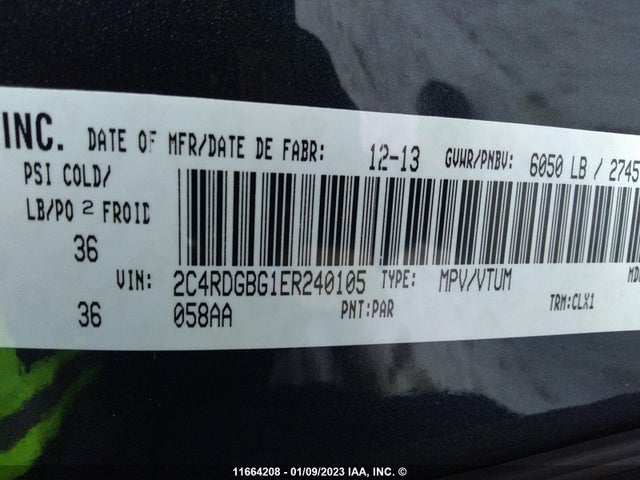 Dodge Grand Caravan Se 2014 2C4RDGBG1ER240105 Image 10