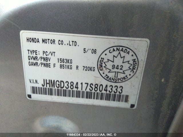 Honda Fit 2007 JHMGD38417S804333 Image 10