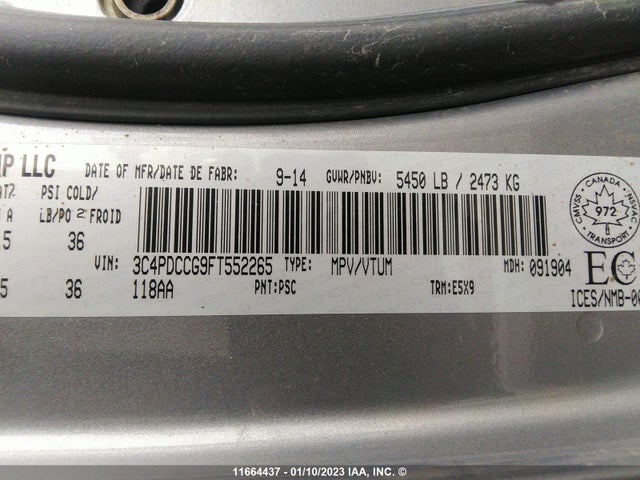Dodge Journey Sxt/limited 2015 3C4PDCCG9FT552265 Image 9