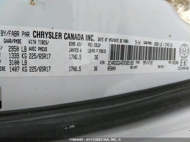 Dodge Grand Caravan Crew 2014 2C4RDGDG4ER385183 Image 9