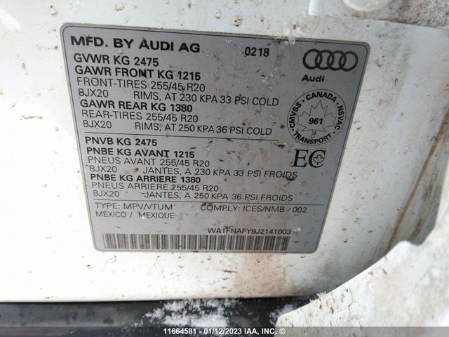WA1FNAFY9J2141003 Audi Q5 Technik S-line