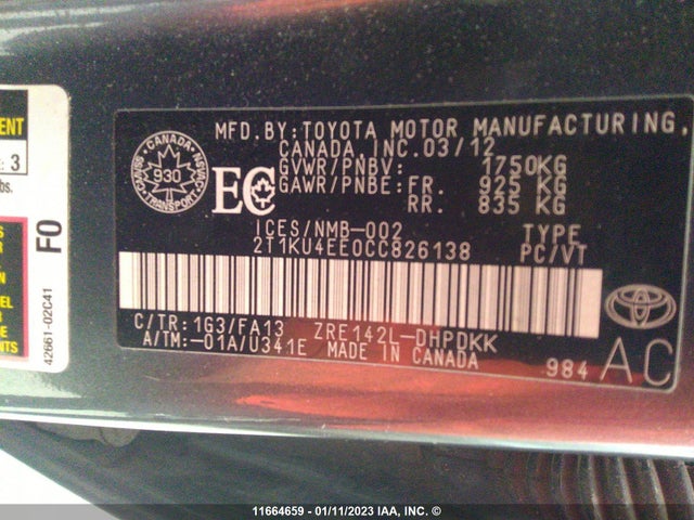 Toyota Matrix Wagon 2012 2T1KU4EE0CC826138 Image 9