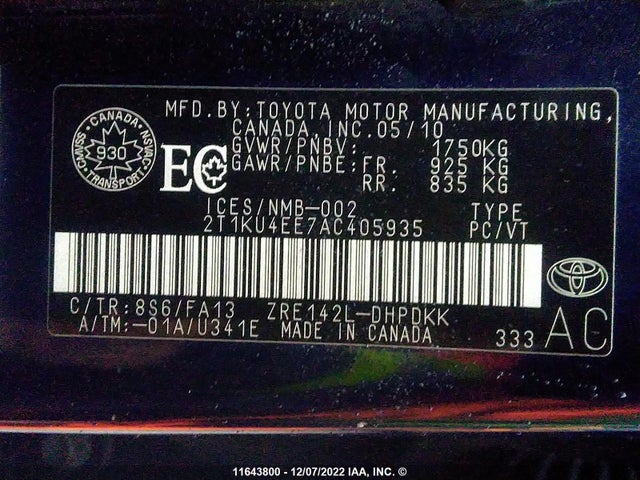 Toyota Matrix 2010 2T1KU4EE7AC405935 Image 10