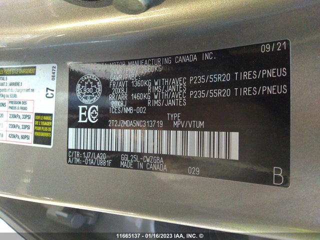 2T2JZMDA5NC313719 Lexus RX 350