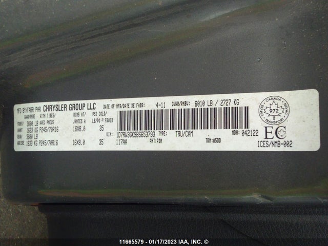 Dodge DAKOTA SLT 2011 1D7RW3GK9BS653793 Image 10