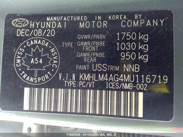 Hyundai ELANTRA SEL 2021 KMHLM4AG4MU116719 Image 10