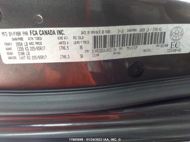 Dodge Grand Caravan Se 2018 2C4RDGBG0JR231194 Image 10