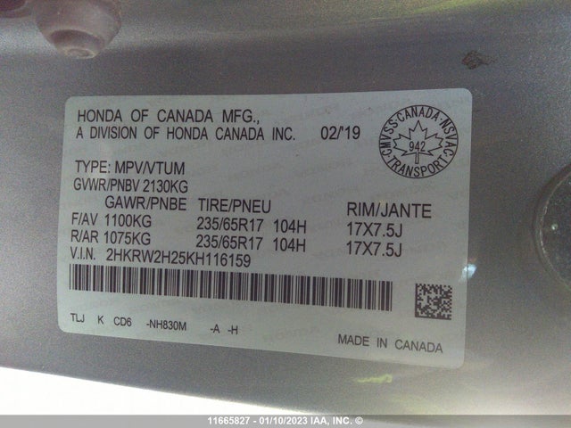 Honda CR-V LX 2019 2HKRW2H25KH116159 Image 10