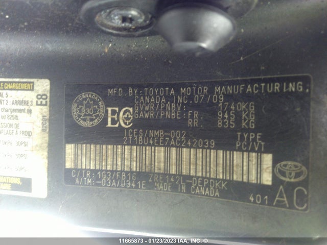 Toyota COROLLA 2010 2T1BU4EE7AC242039 Image 11