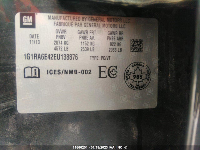 Chevrolet Volt 2014 1G1RA6E42EU138876 Image 9