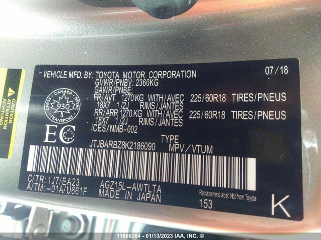 JTJBARBZ8K2186090 Lexus Nx 300 Base/300 F-sport