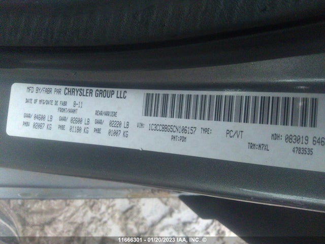 1C3CCBBG5CN106157 Chrysler 200 Touring