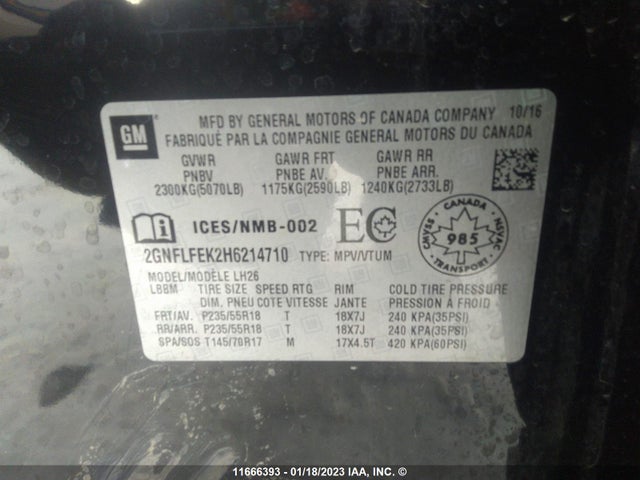 Chevrolet EQUINOX LT 2017 2GNFLFEK2H6214710 Image 9