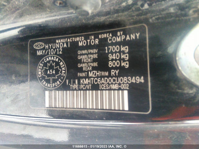 Hyundai Veloster 2012 KMHTC6AD0CU083494 Image 11