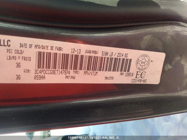 Dodge Journey Sxt 2014 3C4PDCCG9ET147974 Image 9