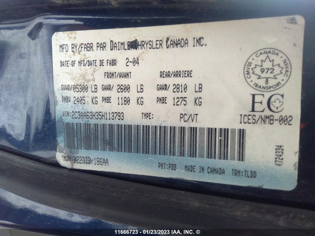 2C3AA63H35H113793 Chrysler 300C