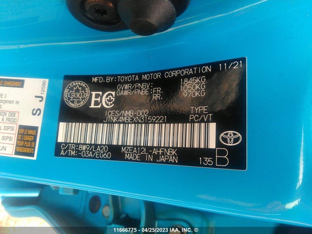 Toyota COROLLA SE 2022 JTNK4MBEXN3159221 Image 11