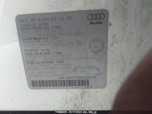 WA1WFCFP2BA066748 Audi Q5 Prestige
