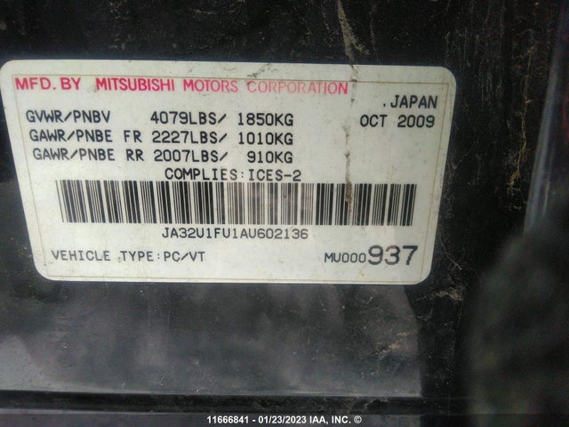 JA32U1FU1AU602136 Mitsubishi LANCER DE