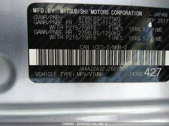JA4AZ2A32JZ601965 Mitsubishi Outlander Es