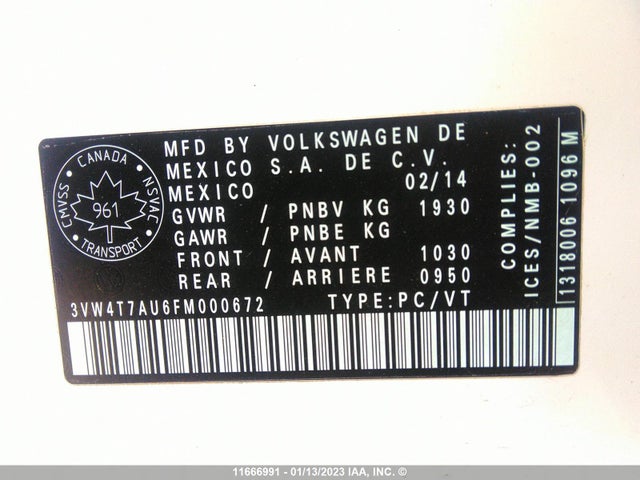3VW4T7AU6FM000672 Volkswagen GTI