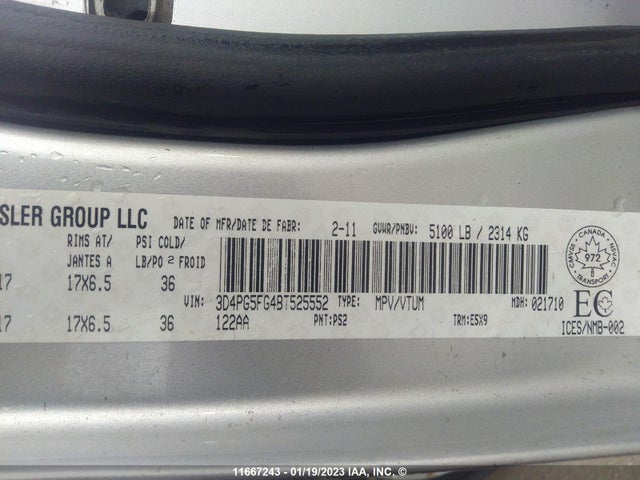 Dodge JOURNEY 2011 3D4PG5FG4BT525552 Image 10