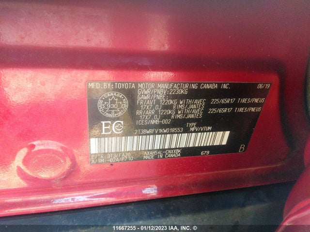 Toyota RAV4 LE 2019 2T3BWRFV1KW018553 Image 11
