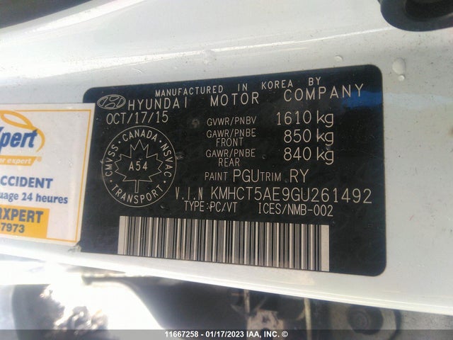 Hyundai ACCENT SE 2016 KMHCT5AE9GU261492 Image 10