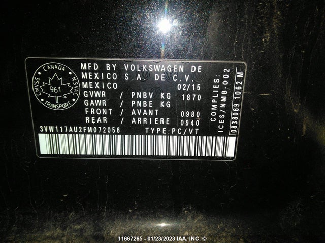Volkswagen Golf 2015 3VW117AU2FM072056 Image 10